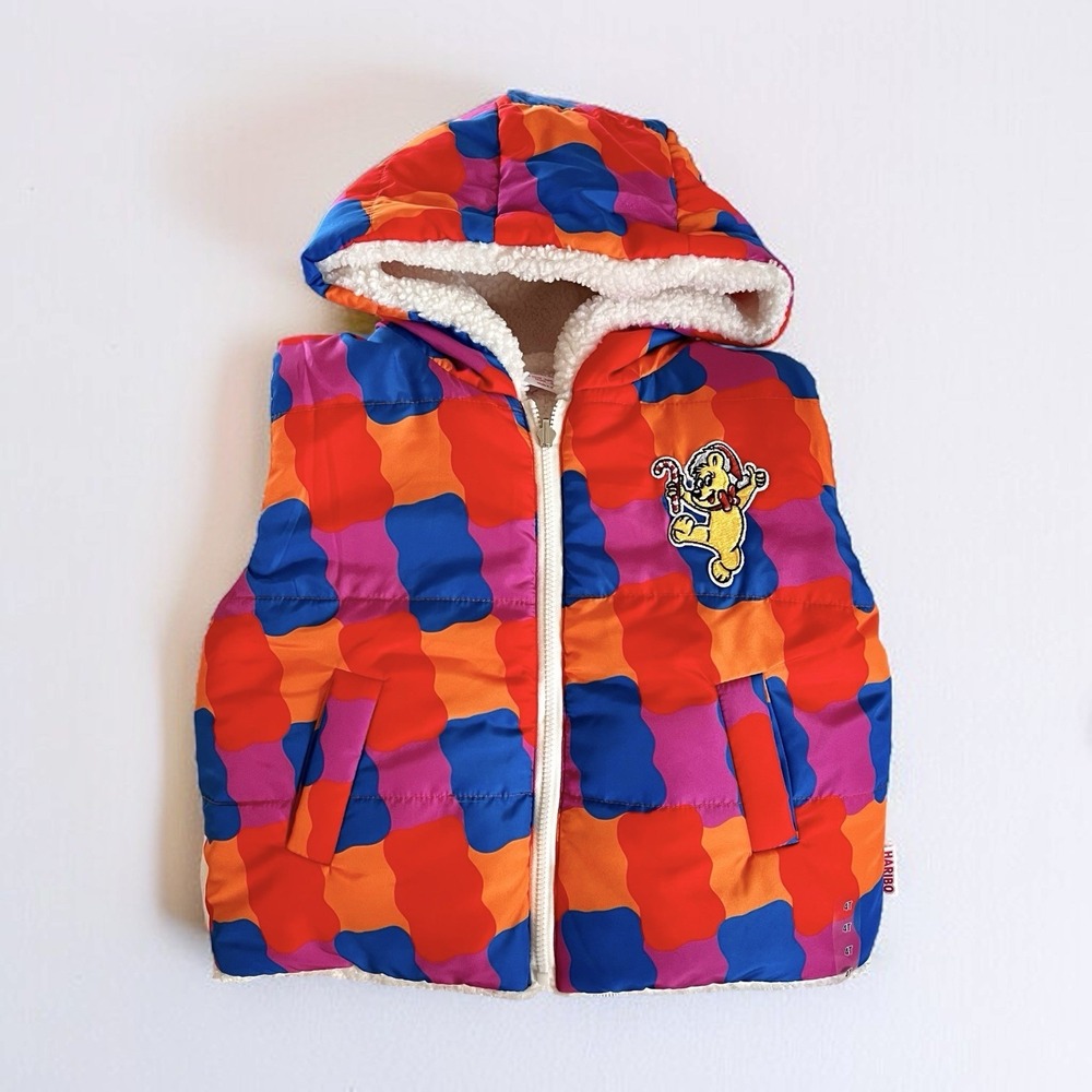 JCPenney Haribo Gummy Bear Vest Reversible 4T‎ Kids Hood Ears Unisex Zip Jacket